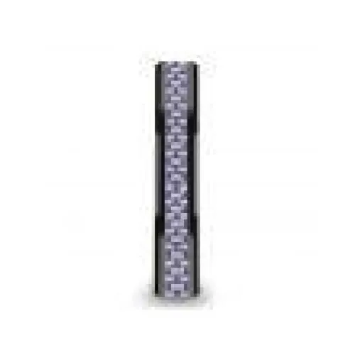 PAIVA Women's Beveled Black Ceramic Ring With Purple Carbon Fiber  4mm & 6mm