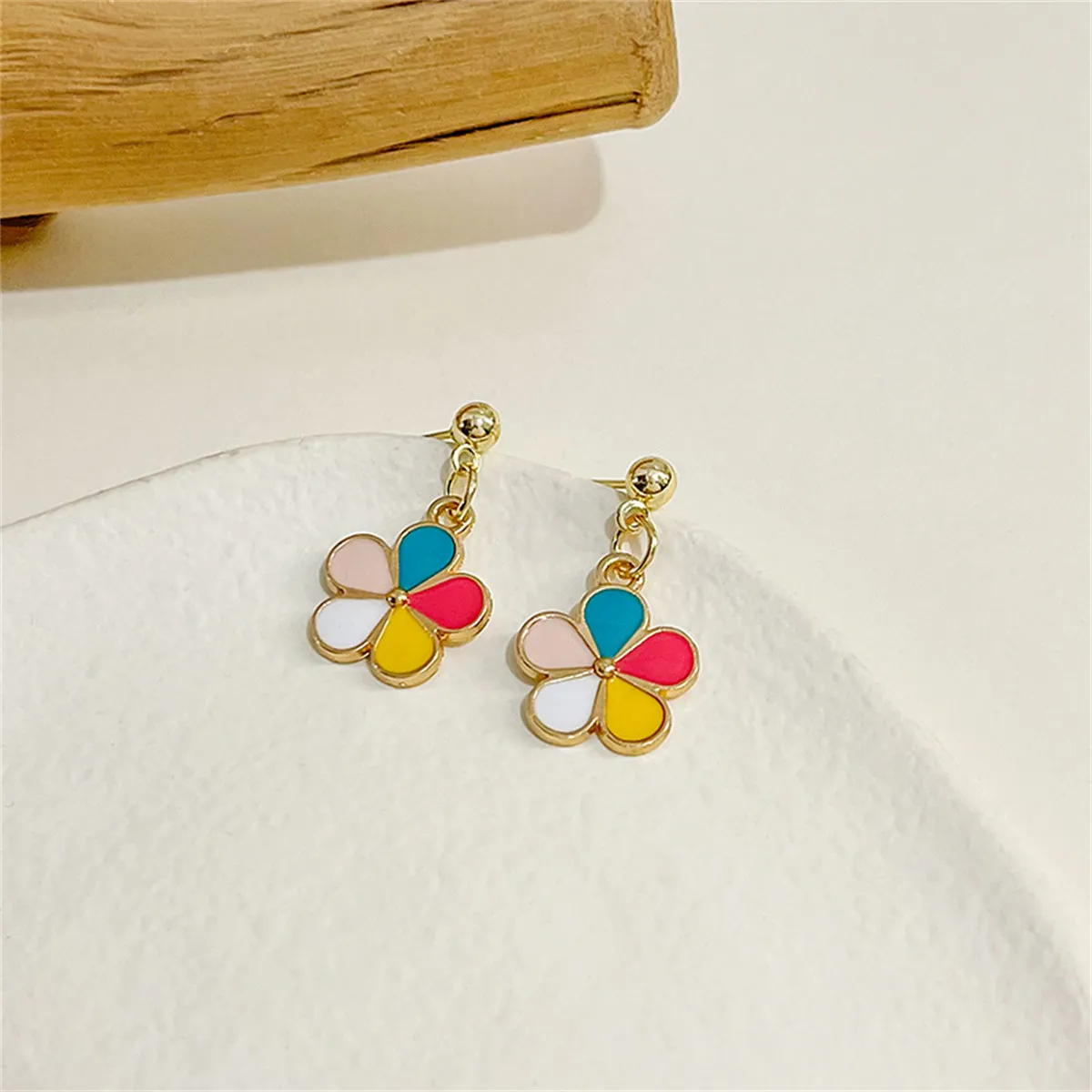 Pastel & 18K Gold-Plated Floral Drop Earrings