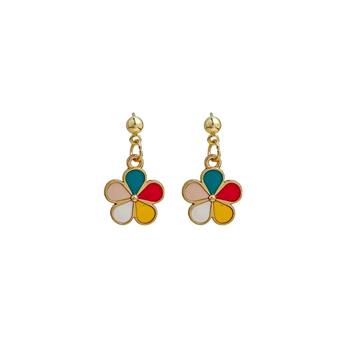 Pastel & 18K Gold-Plated Floral Drop Earrings