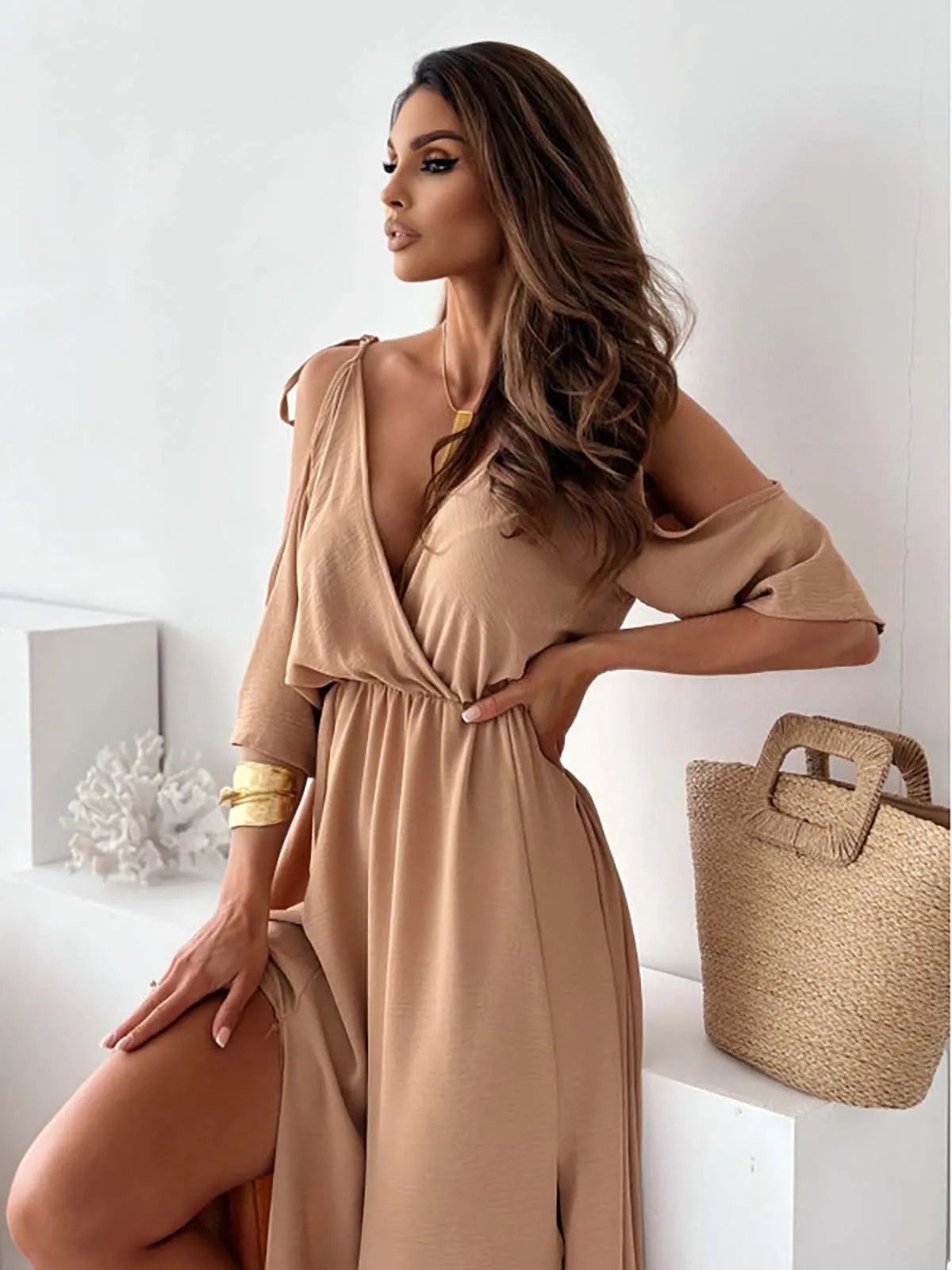 Patricia® | Elegant Dress With V-Neck And Side Slit