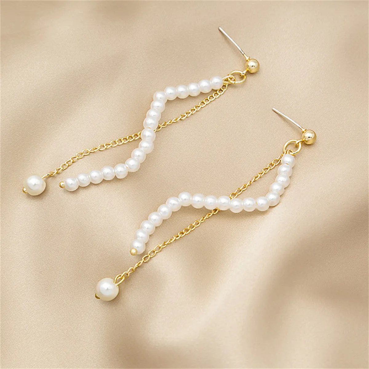 Pearl & 18K Gold-Plated Chain Dangle Earring