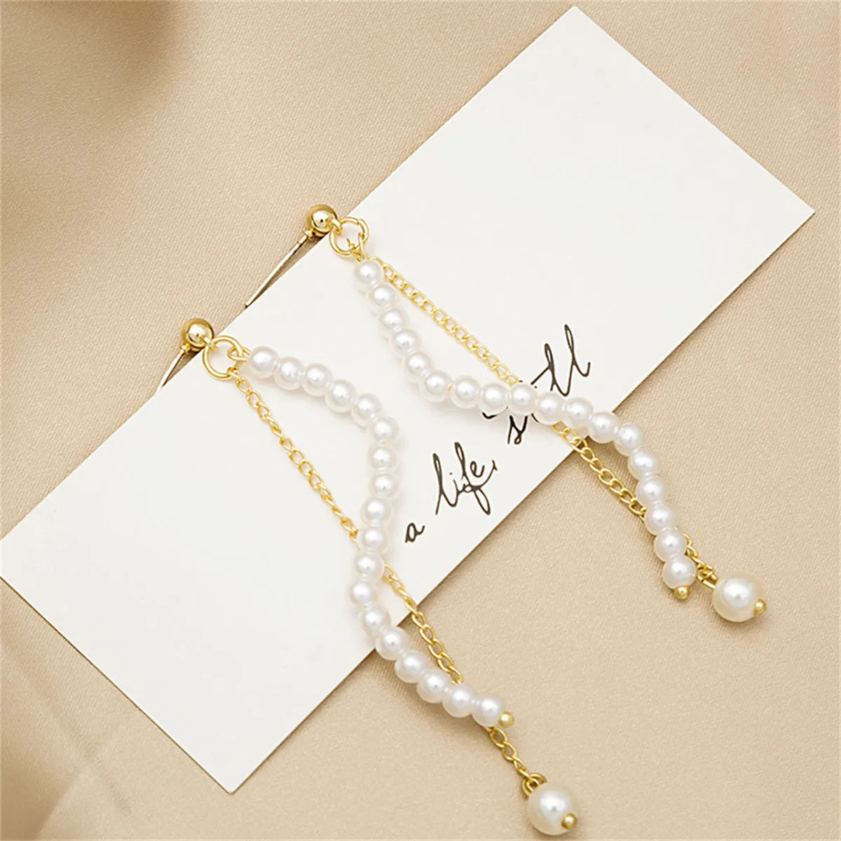 Pearl & 18K Gold-Plated Chain Dangle Earring