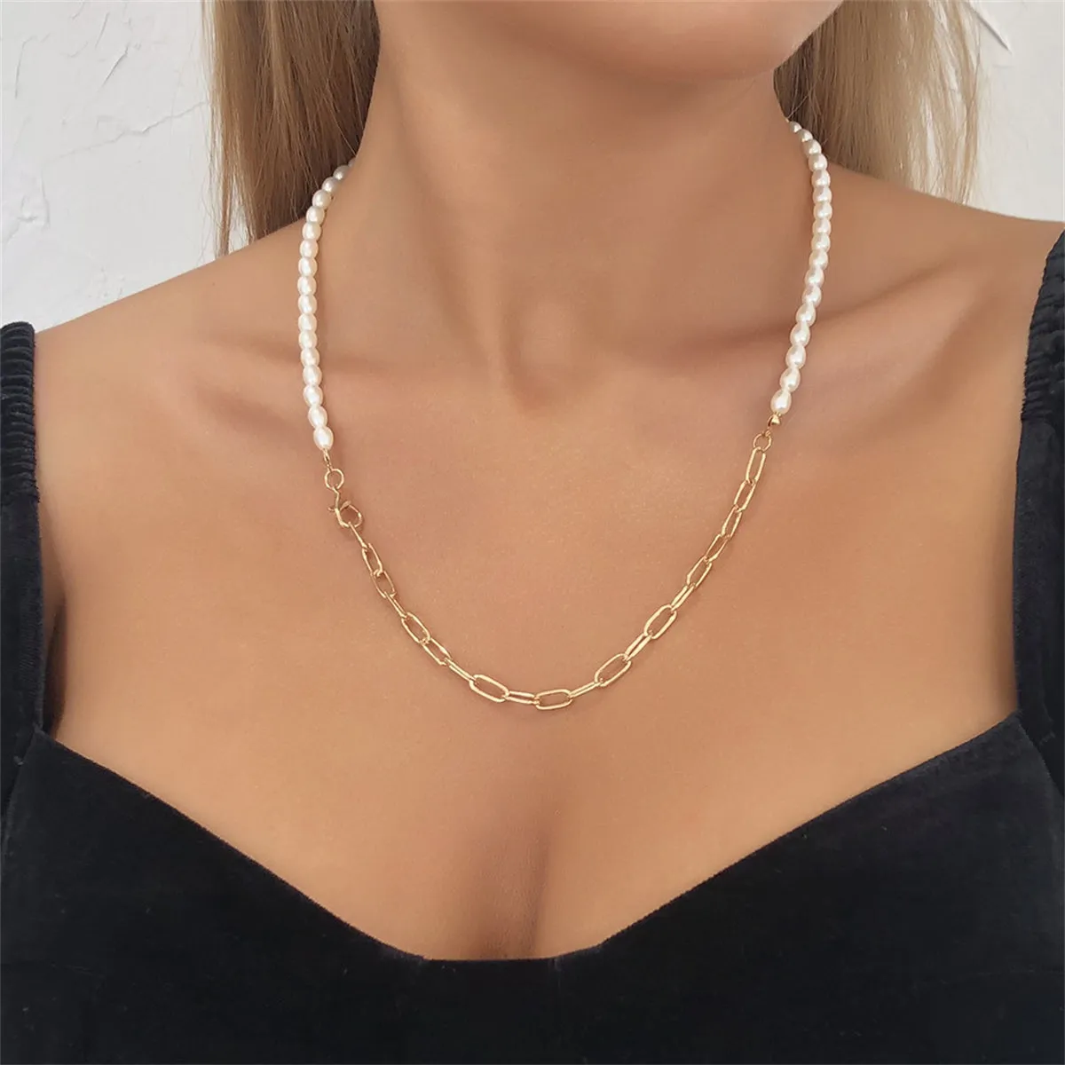 Pearl & 18K Gold-Plated Chain Necklace