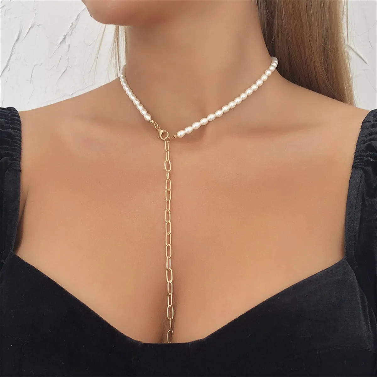 Pearl & 18K Gold-Plated Chain Necklace