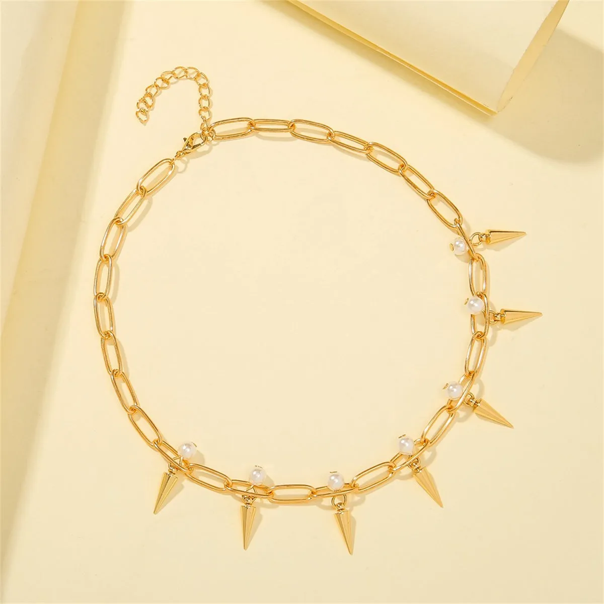 Pearl & 18K Gold-Plated Cone Collar Necklace