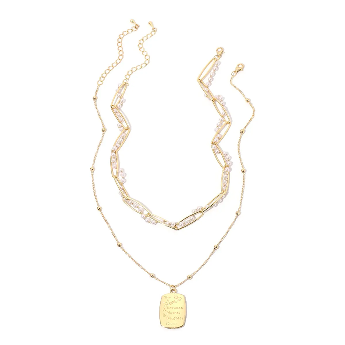 Pearl & 18K Gold-Plated 'Mother & Daughter' Pendant Necklace Set