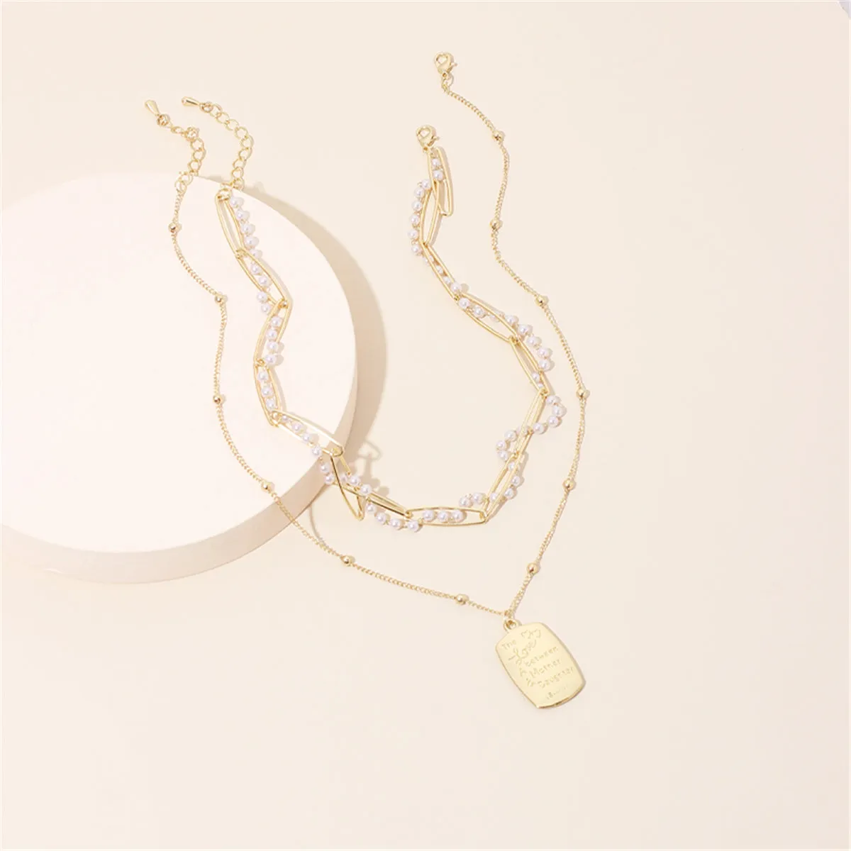 Pearl & 18K Gold-Plated 'Mother & Daughter' Pendant Necklace Set