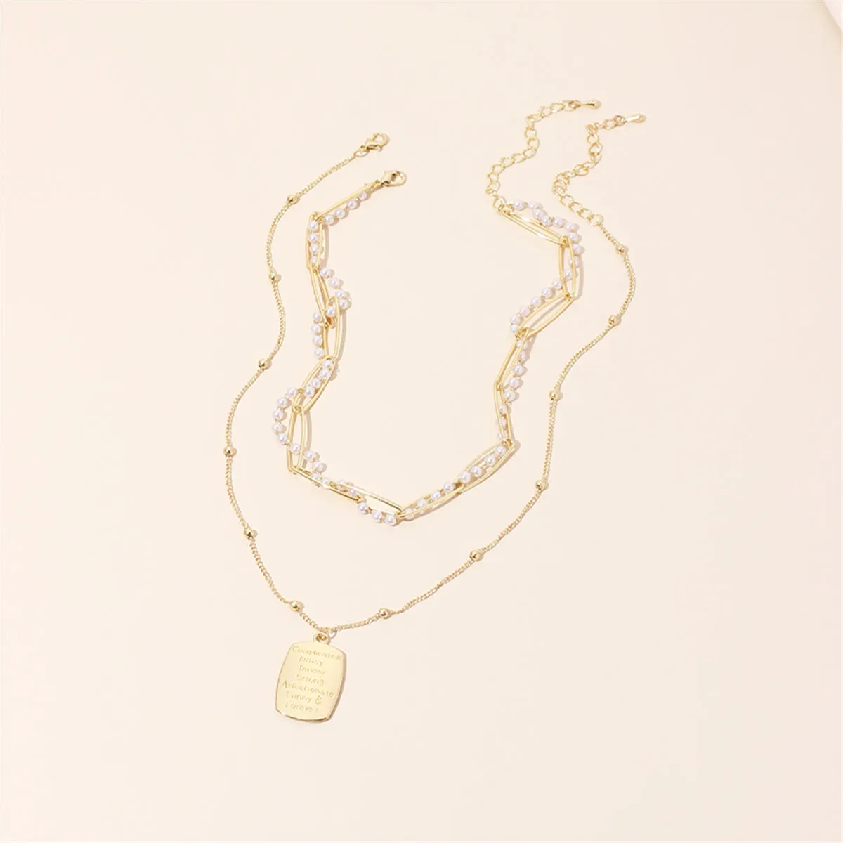 Pearl & 18K Gold-Plated 'Mother & Daughter' Pendant Necklace Set