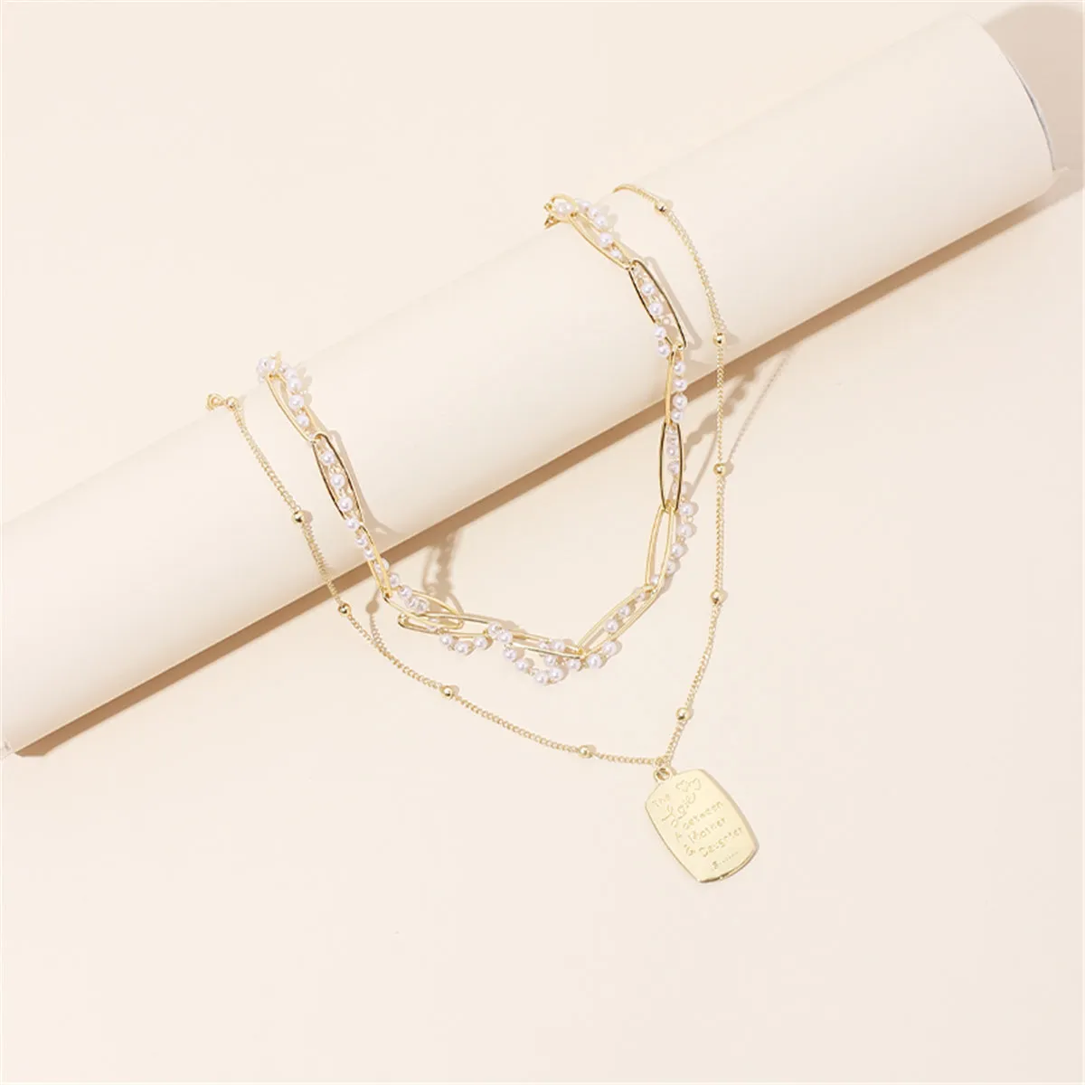 Pearl & 18K Gold-Plated 'Mother & Daughter' Pendant Necklace Set