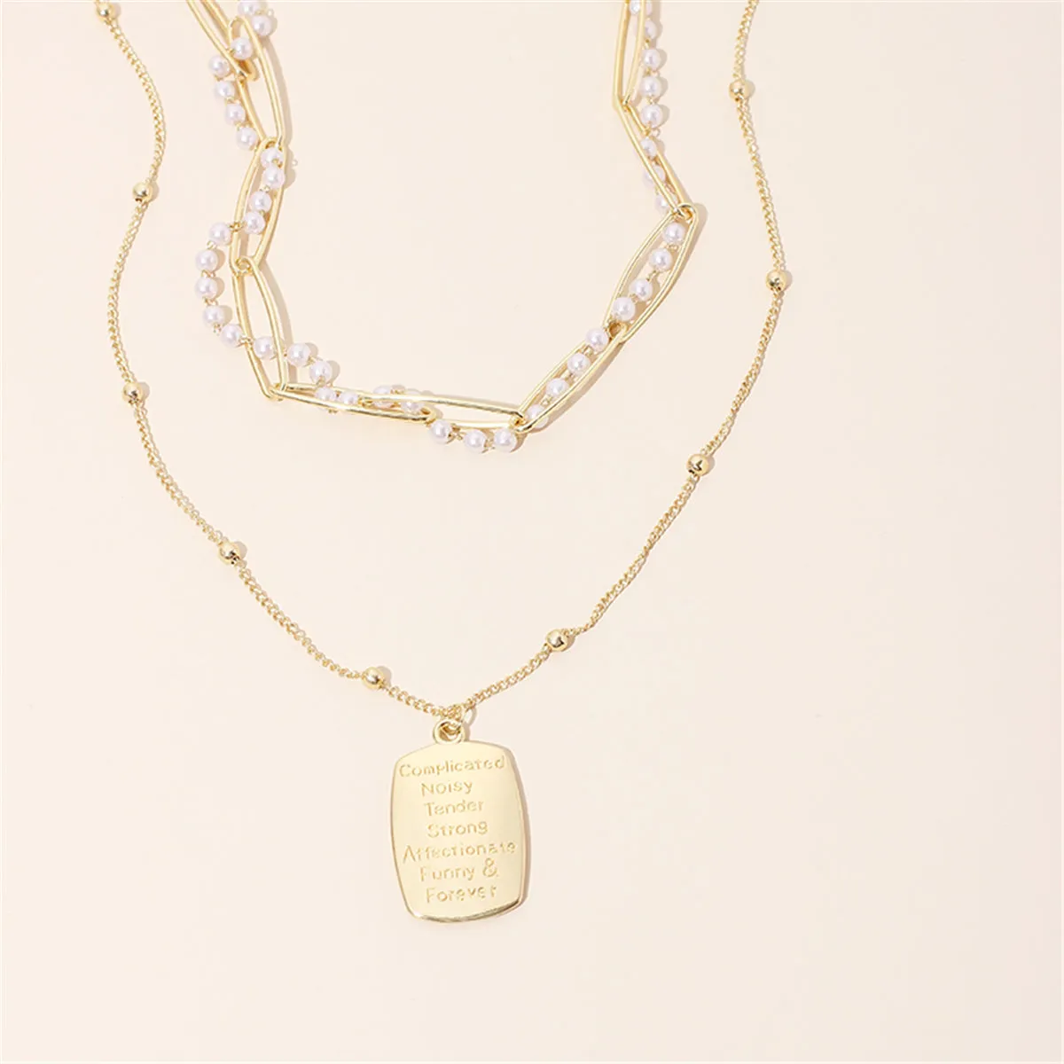Pearl & 18K Gold-Plated 'Mother & Daughter' Pendant Necklace Set