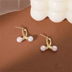 Pearl & 18K Gold-Plated Overlapping Ear Jackets