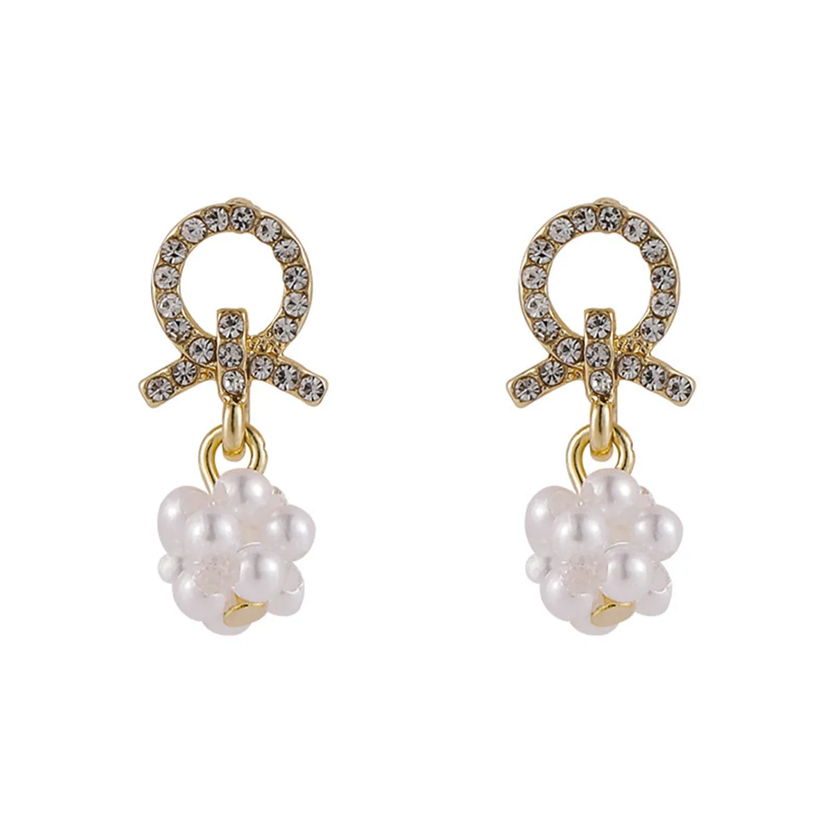 Pearl & Cubic Zirconia 18K Gold-Plated Balloon Drop Earrings