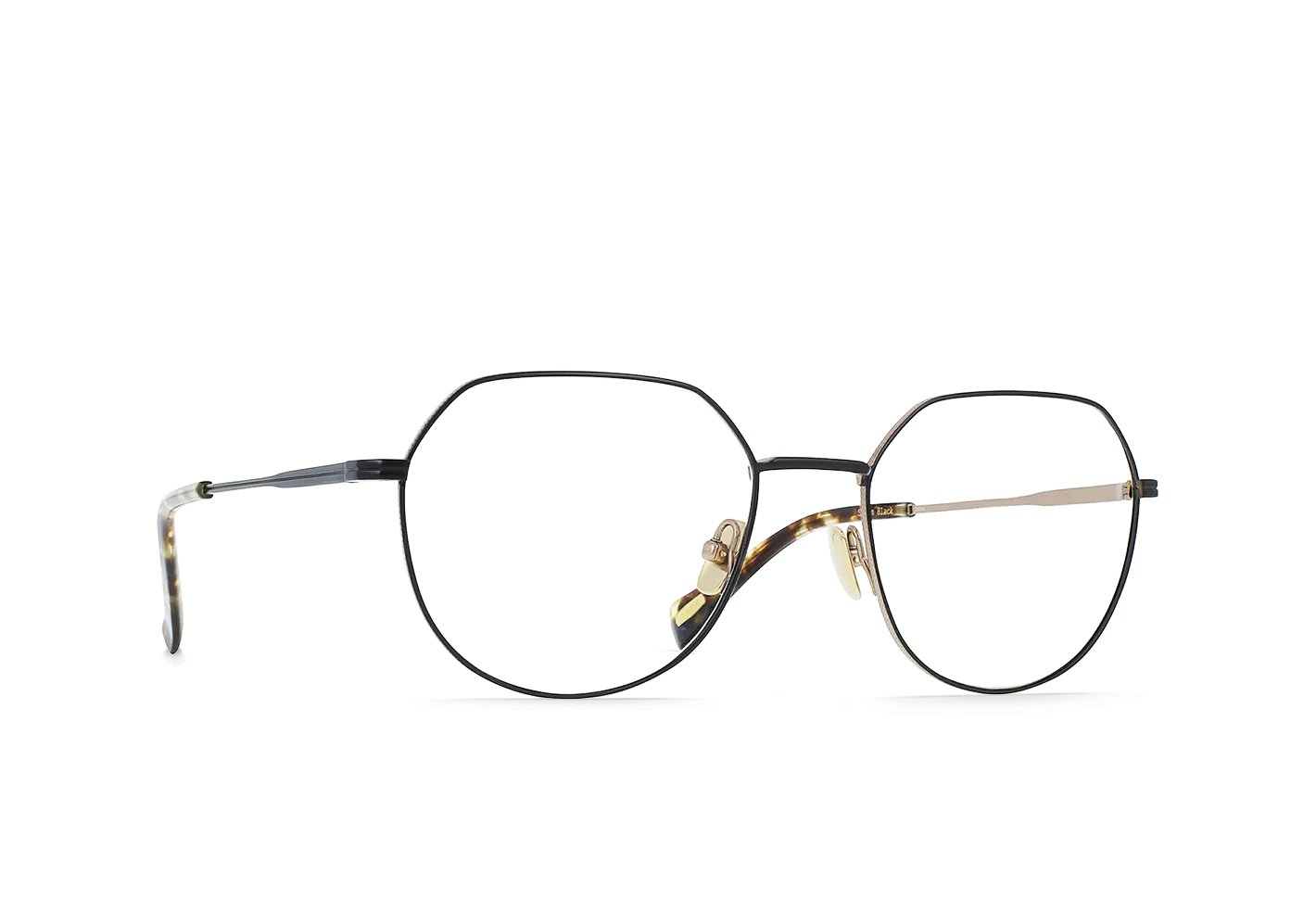 PEELE-Satin Black / Brindle Tortoise / Clear