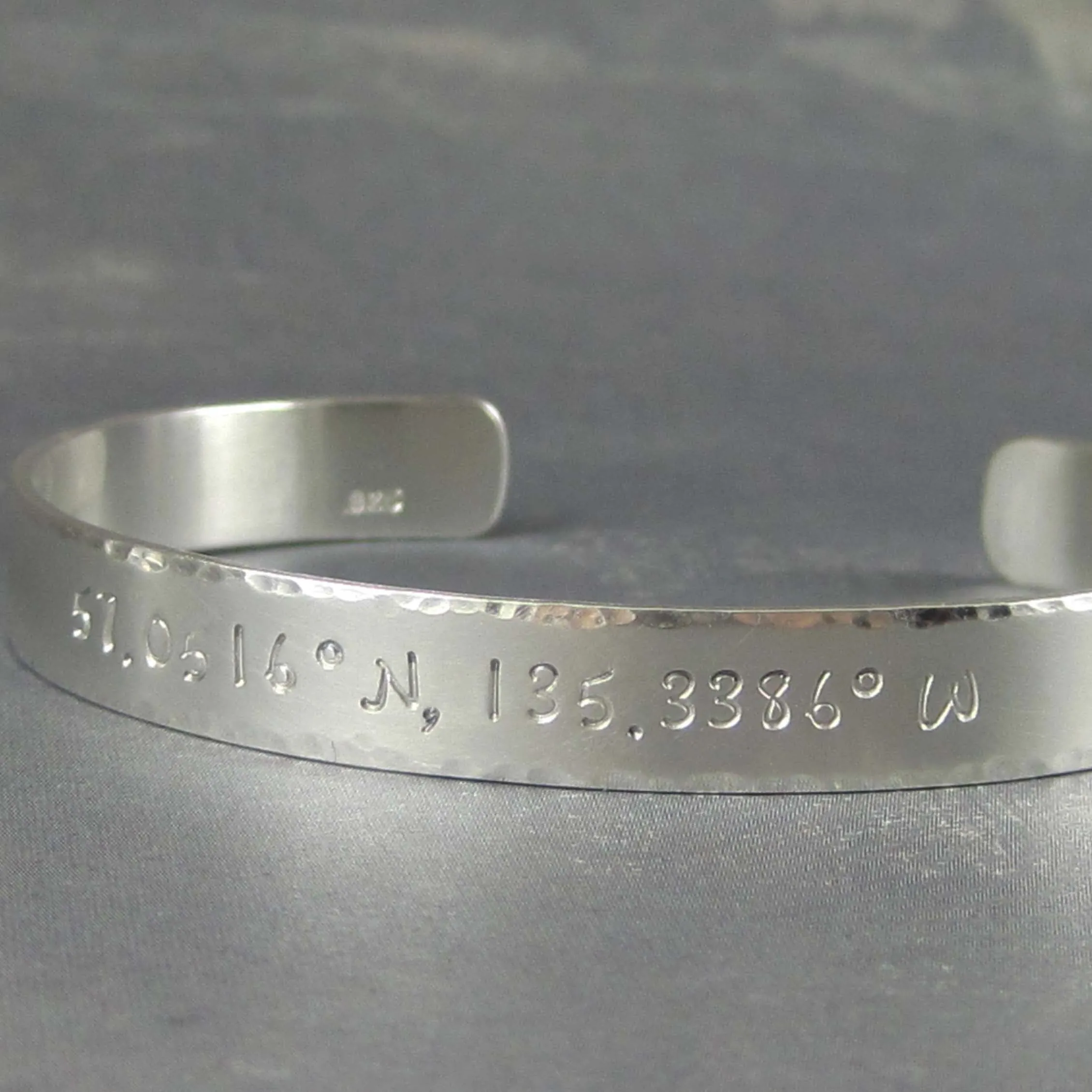 Personalized sterling silver cuff bracelet for her