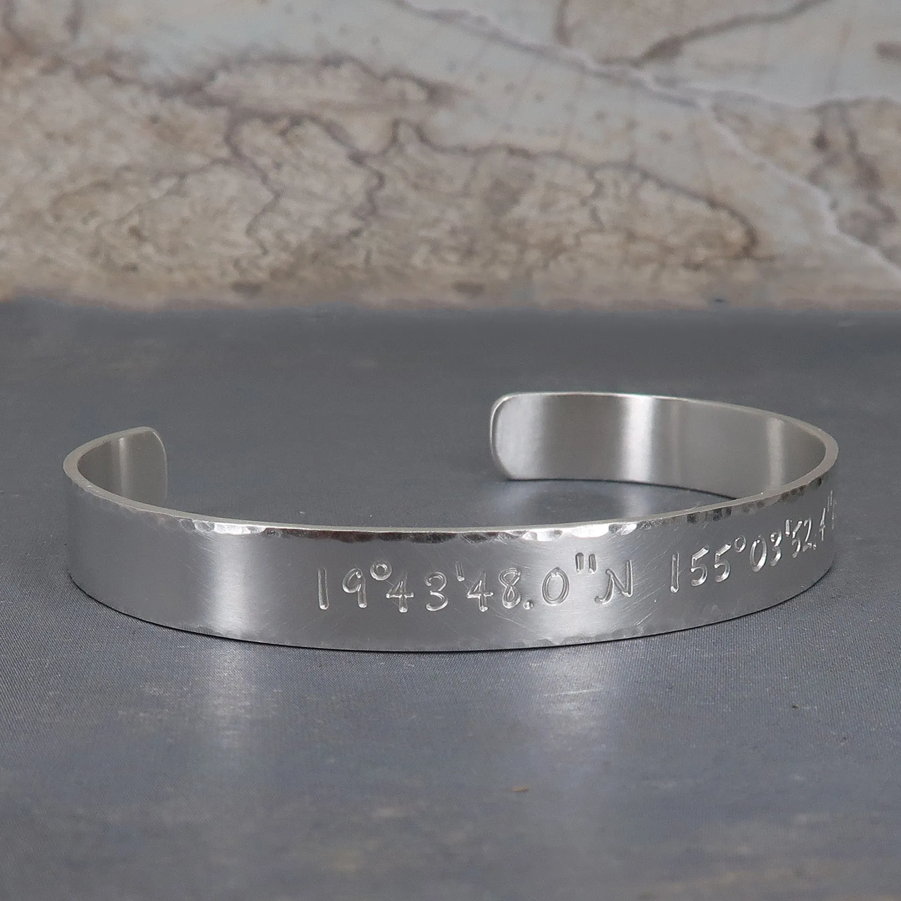 Personalized sterling silver cuff bracelet for her