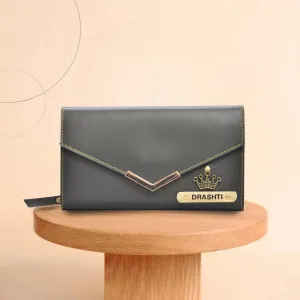 Personalized Stylish Lady Wallet - Grey