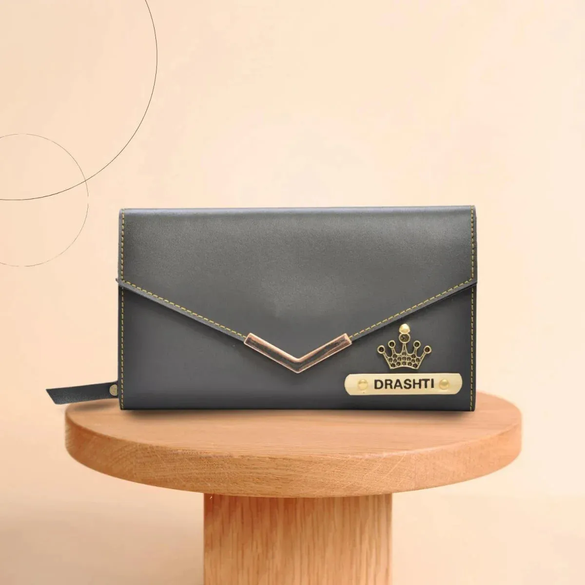 Personalized Stylish Lady Wallet - Grey