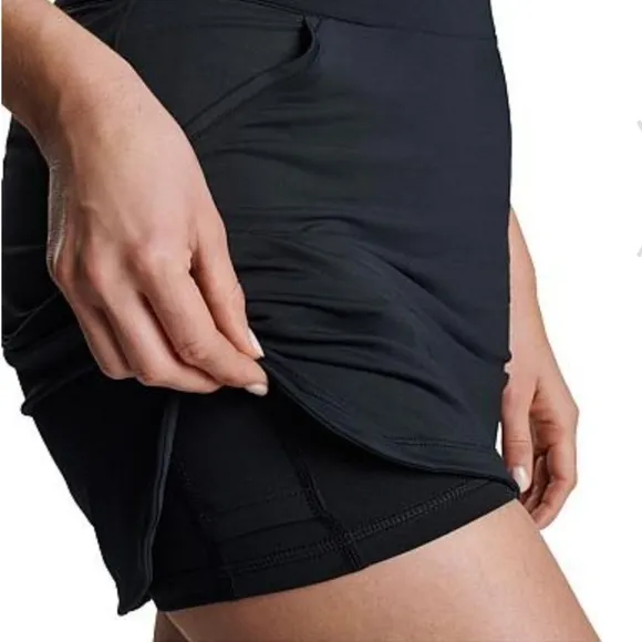 Peter Millar Women's Alice Petal Golf Skort Skirt Black Tennis Athleisure Active