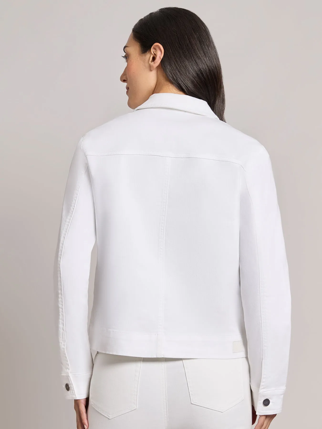 Petite Patch Pocket Denim Jacket, Soft White