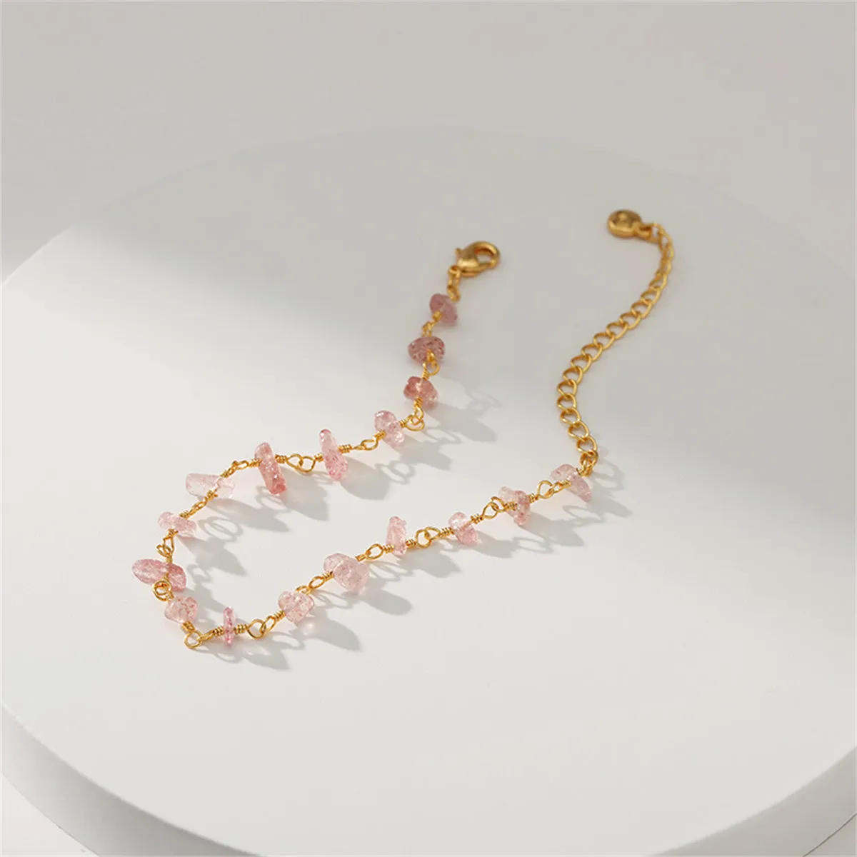 Pink Resin & 18K Gold-Plated Bracelet