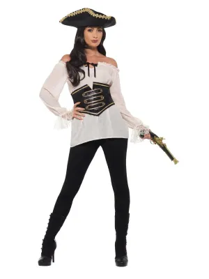 Pirate Shirt Ivory Deluxe Adult Women's Costume