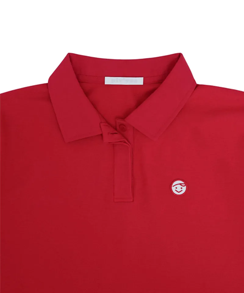 PIV'VEE Long Sleeve PK Shirt - Cherry Red