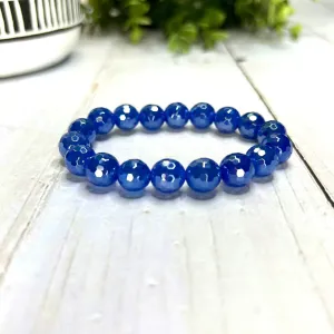 Plated Agate Bracelet- Denim