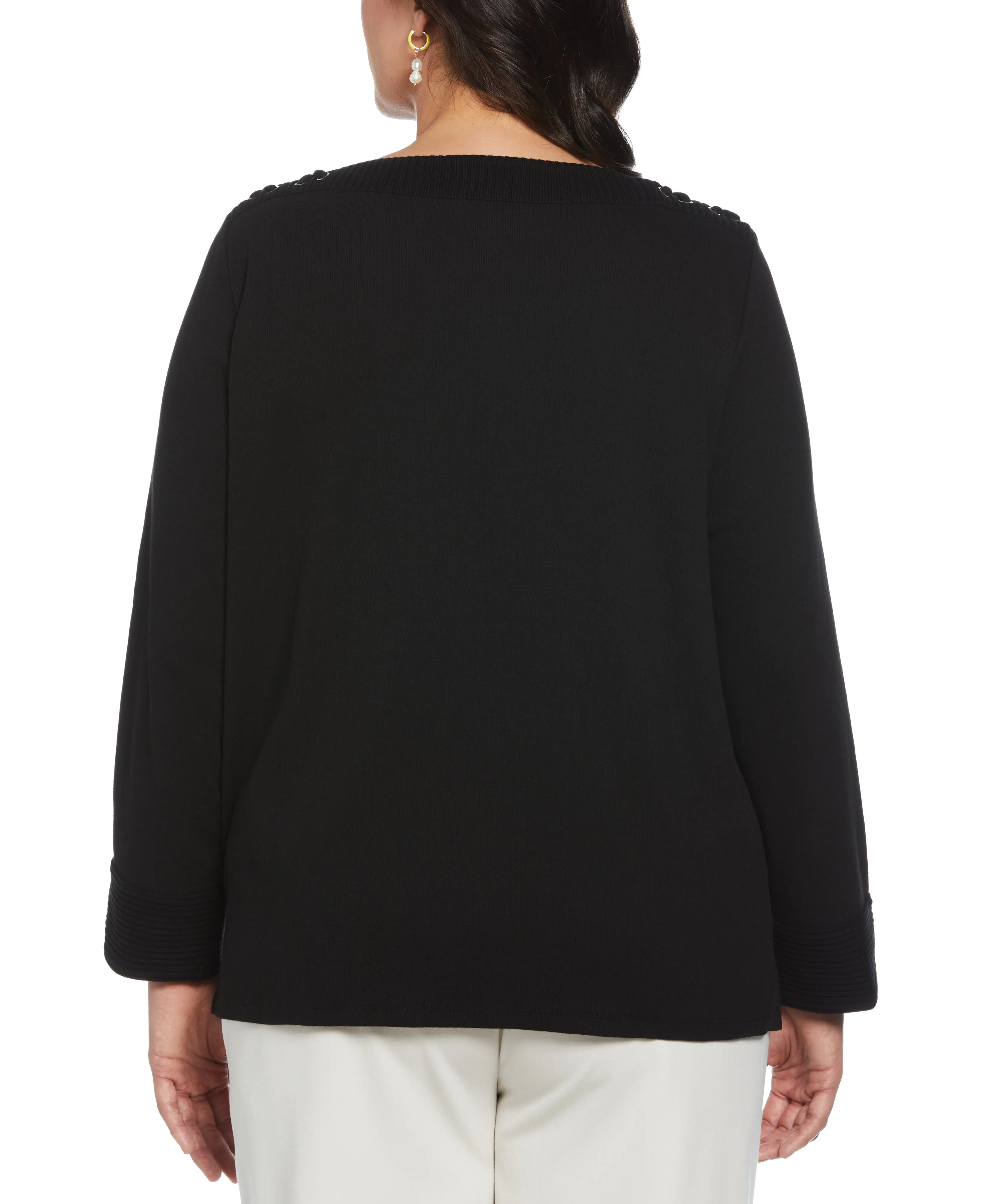 Plus Size Laced Boatneck Top
