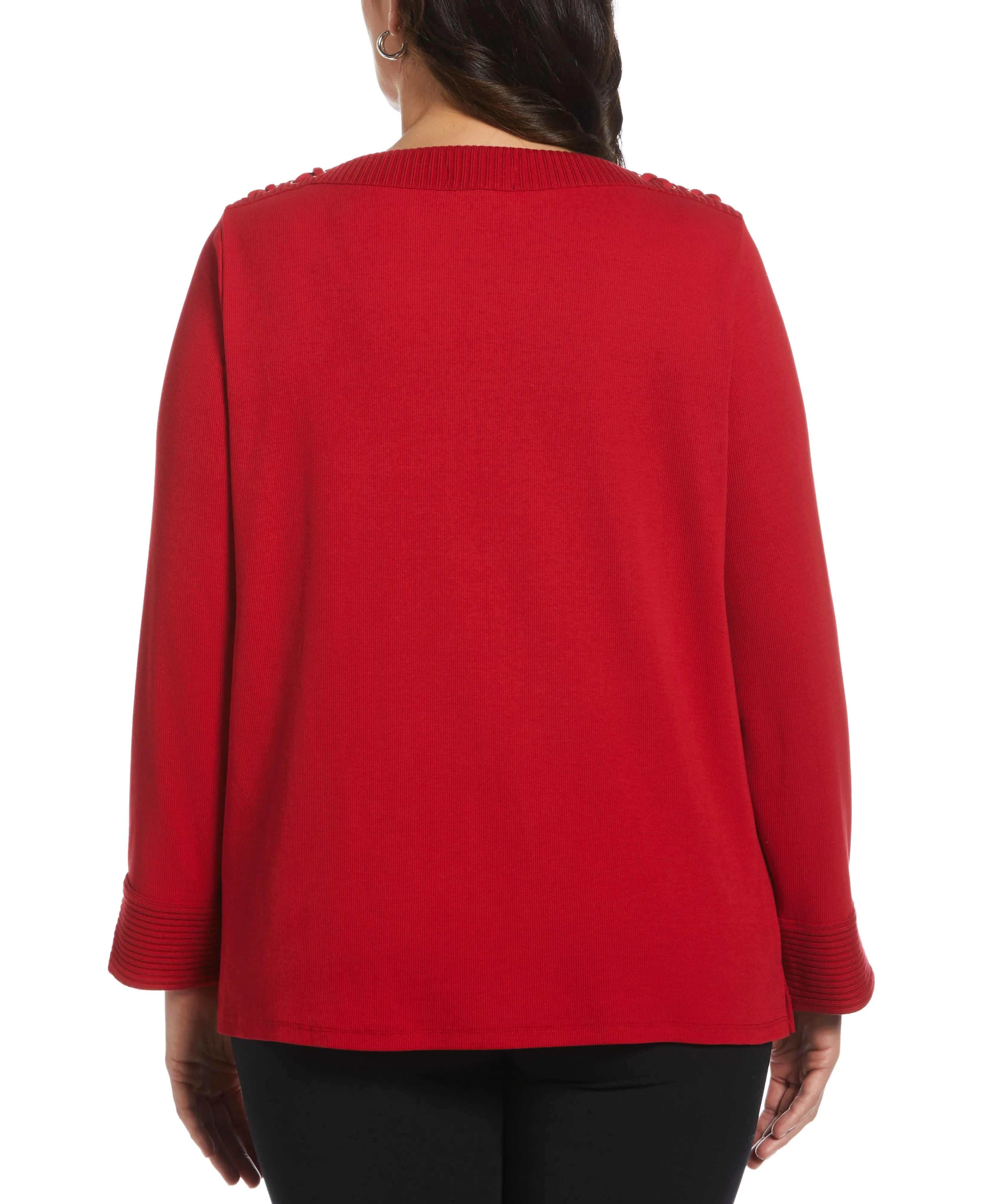 Plus Size Laced Boatneck Top