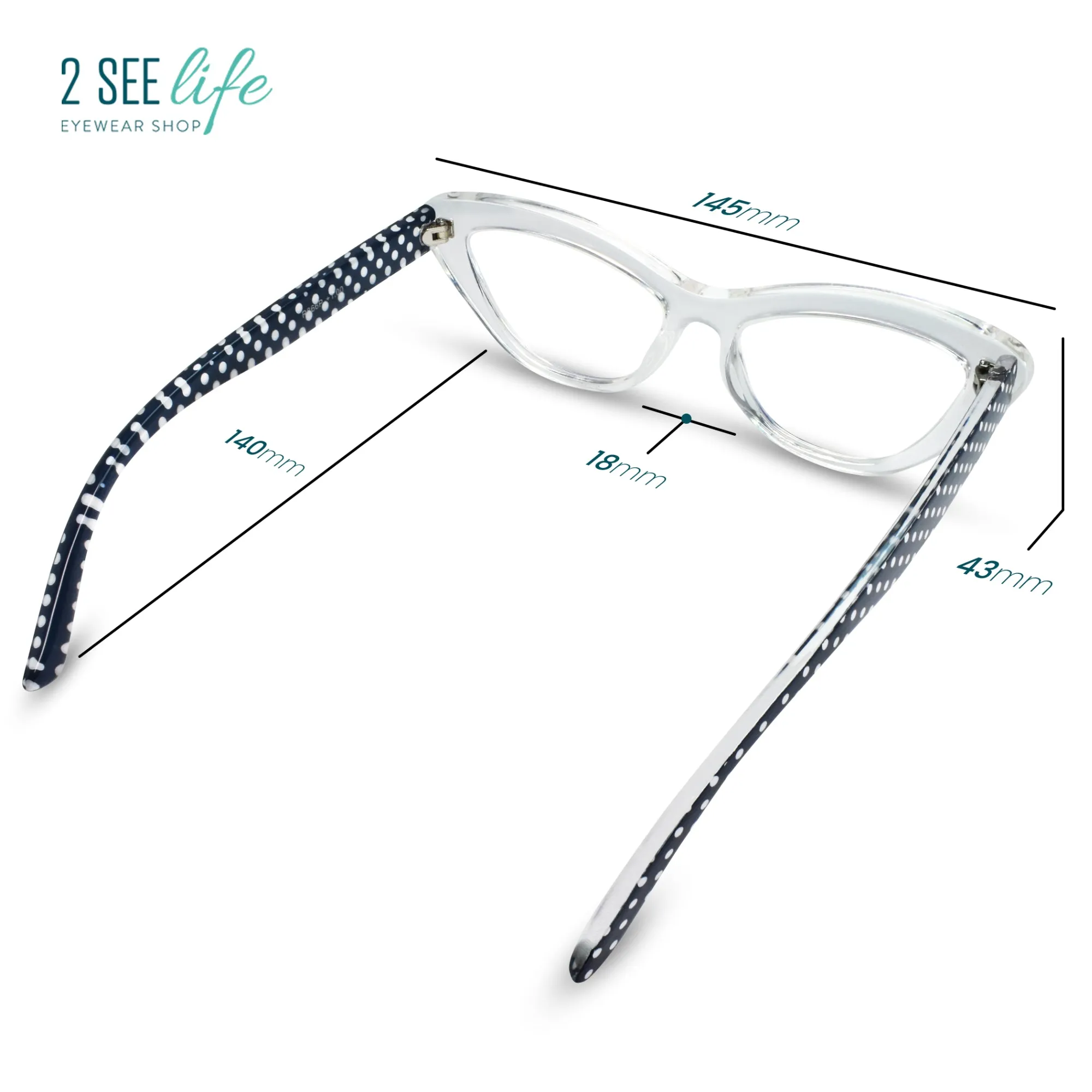 Polka Dots Cat Eye Reading Glasses | R-866