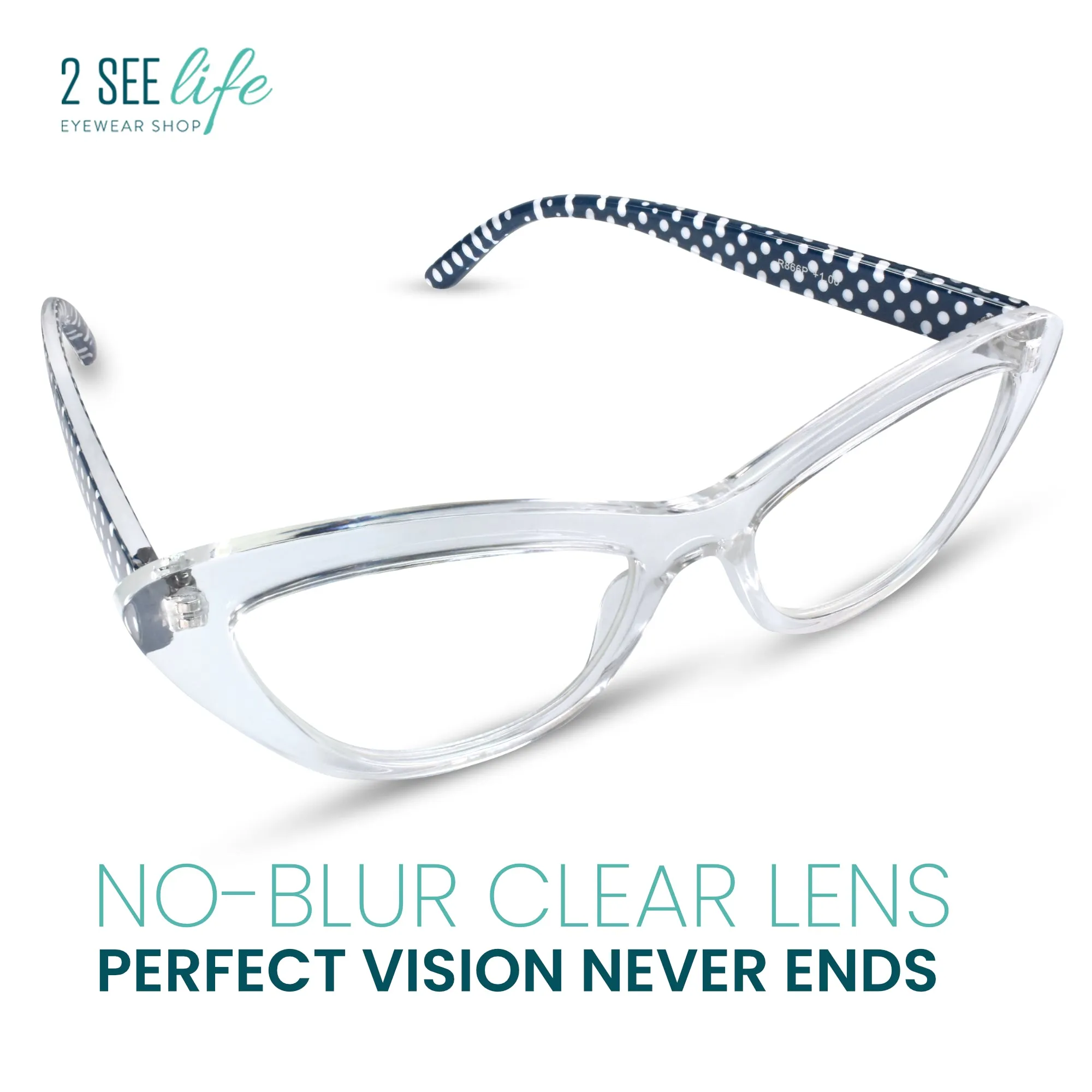 Polka Dots Cat Eye Reading Glasses | R-866