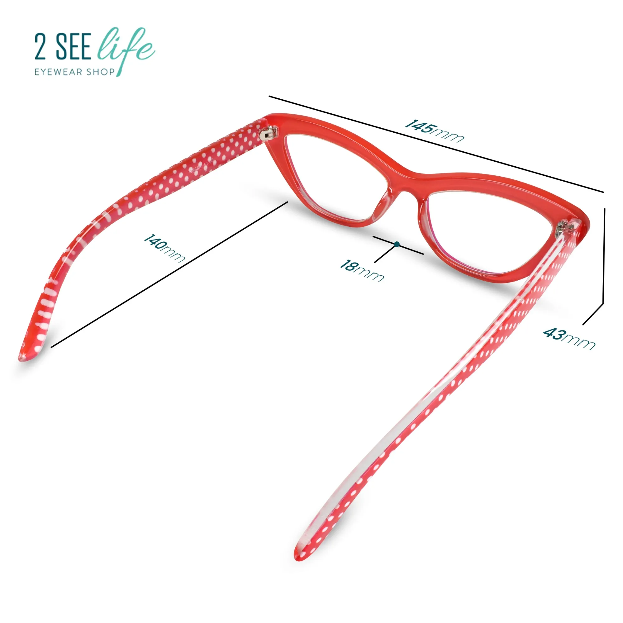 Polka Dots Cat Eye Reading Glasses | R-866