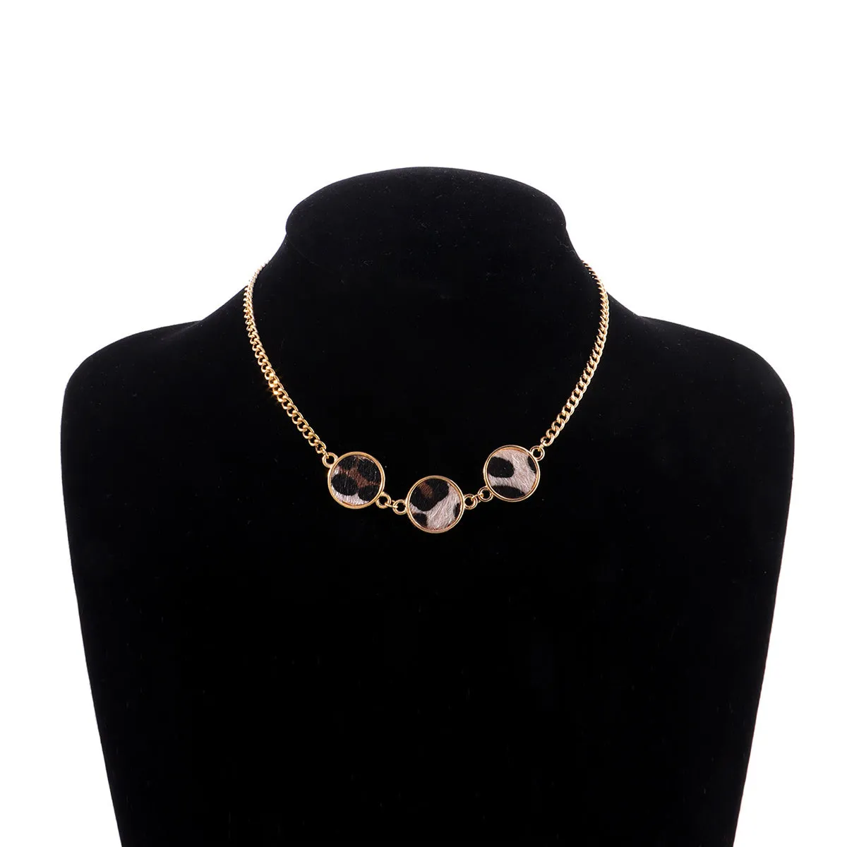 Polystyrene & 18K Gold-Plated Tri-Round Pendant Necklace