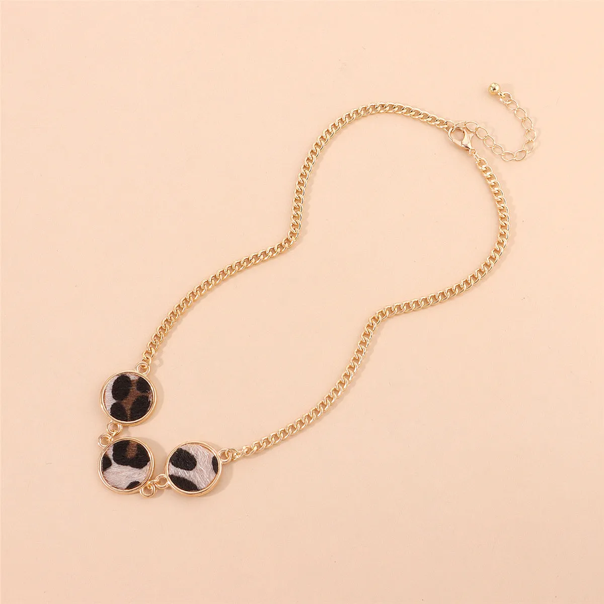 Polystyrene & 18K Gold-Plated Tri-Round Pendant Necklace