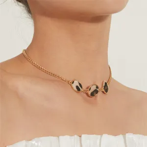 Polystyrene & 18K Gold-Plated Tri-Round Pendant Necklace