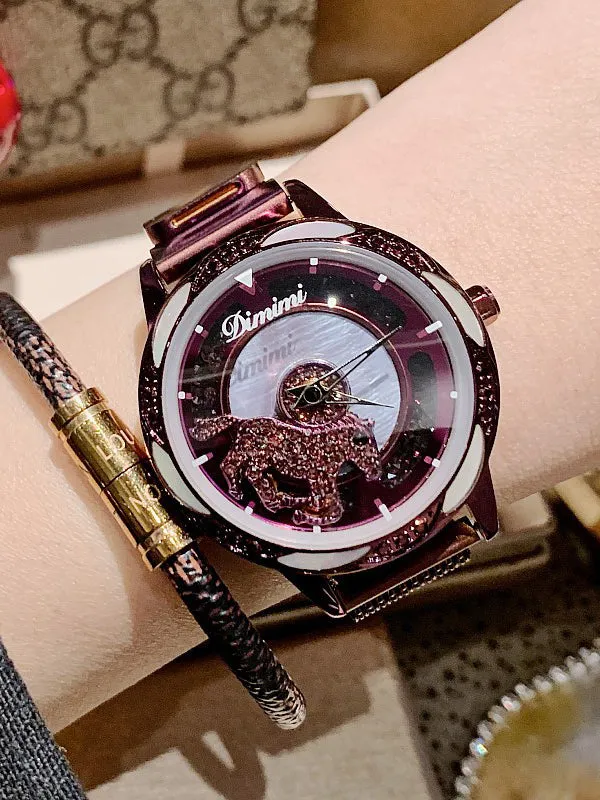 Pony Pattern Stain Steel Women's Watch