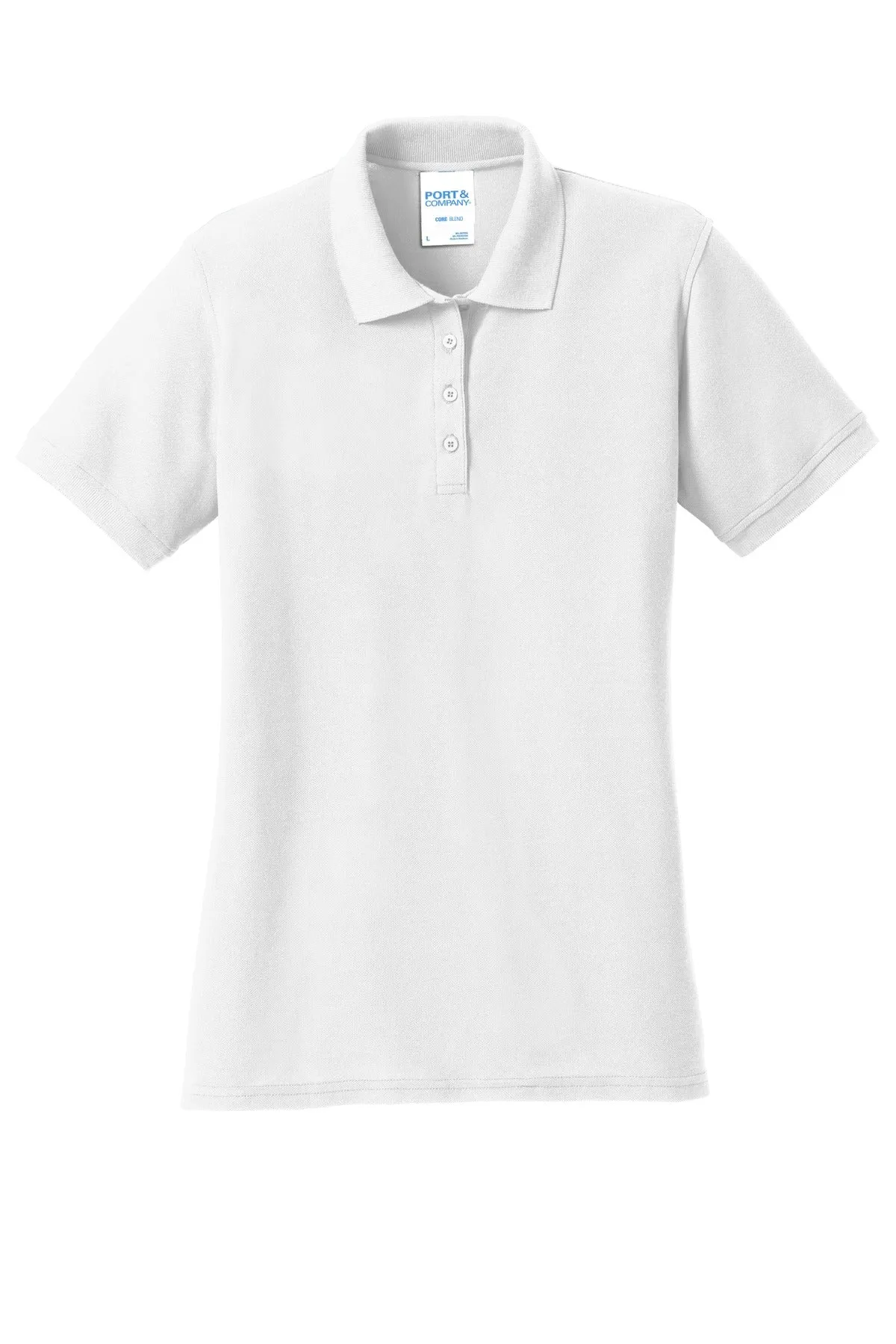 Port & Company Women's Core Blend Pique Polo. LKP155 White