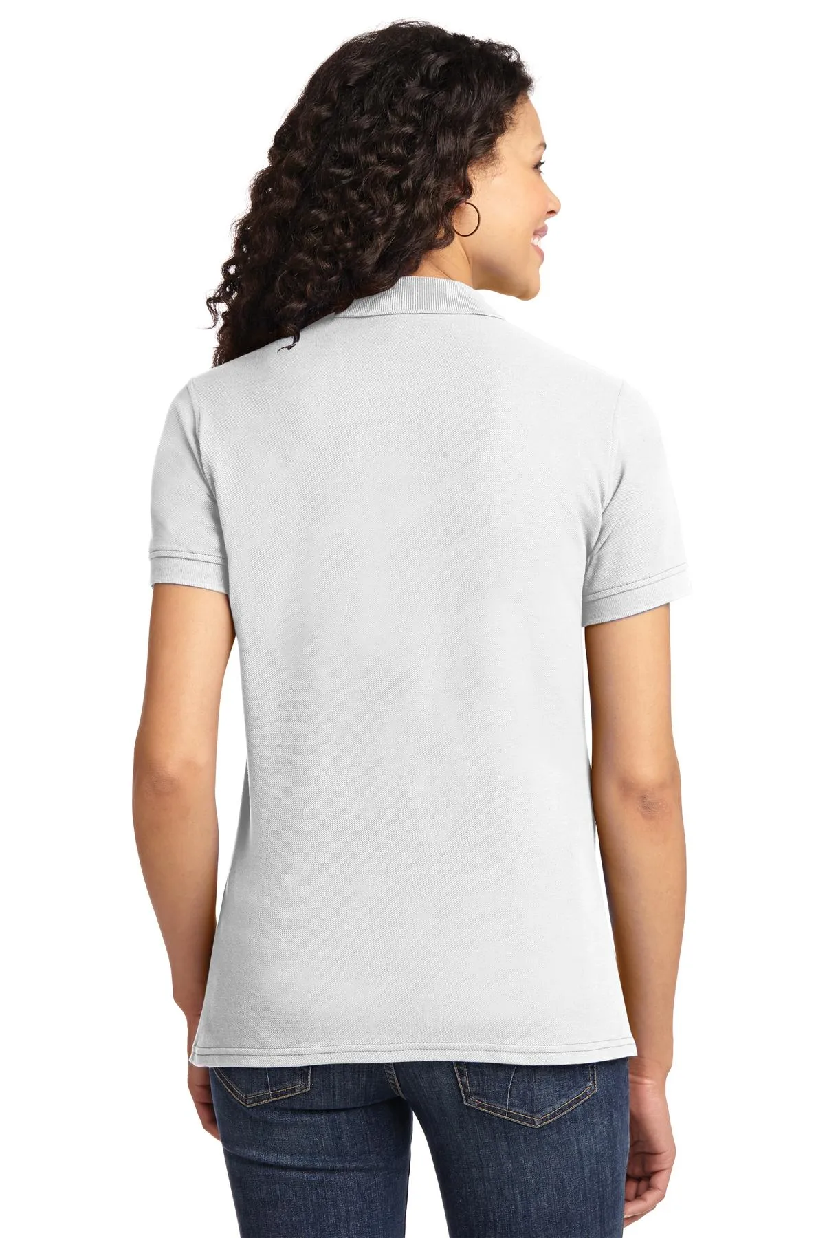 Port & Company Women's Core Blend Pique Polo. LKP155 White