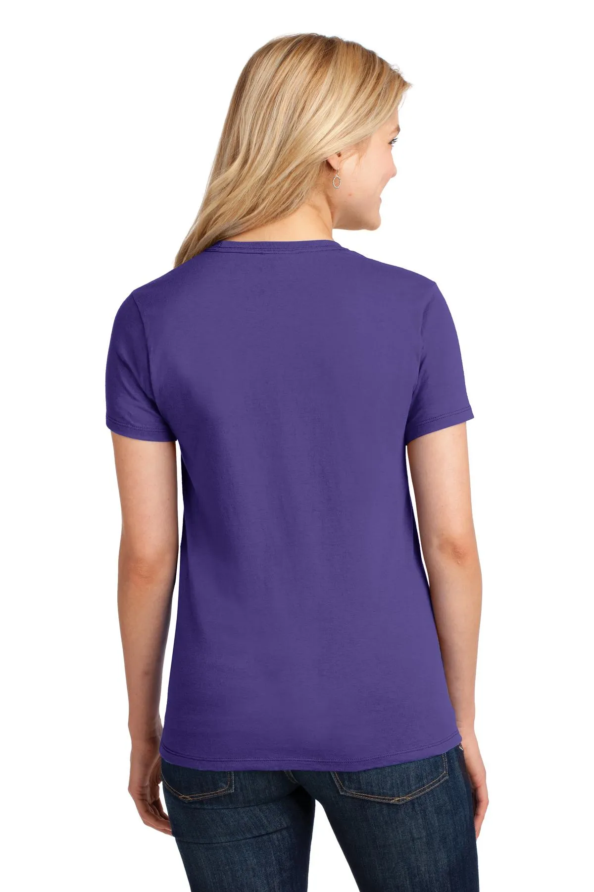Port & Company Women's Core Cotton Tee. LPC54 Purple