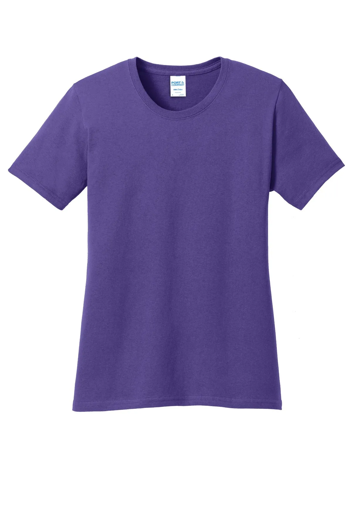 Port & Company Women's Core Cotton Tee. LPC54 Purple