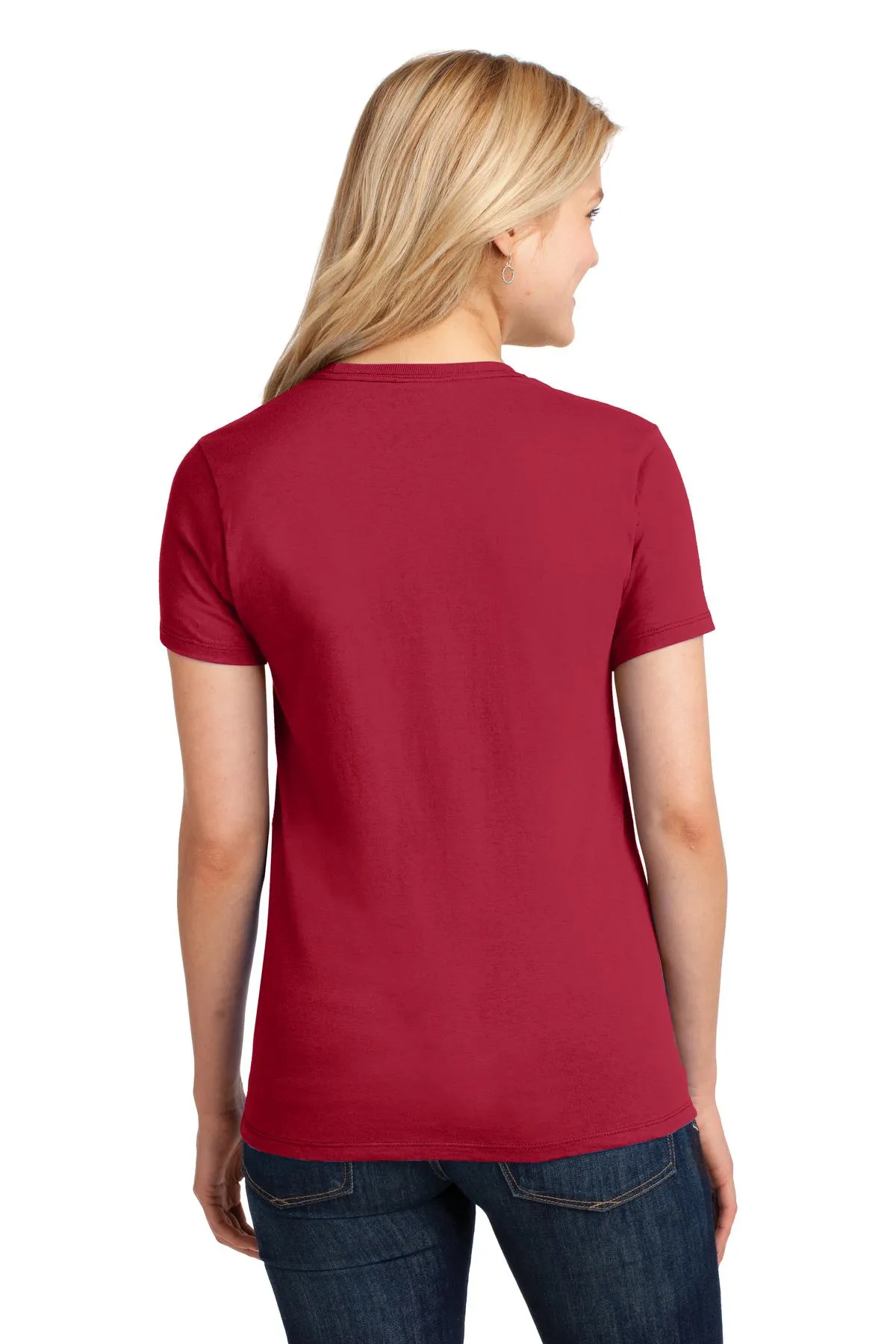 Port & Company Women's Core Cotton Tee. LPC54 Red
