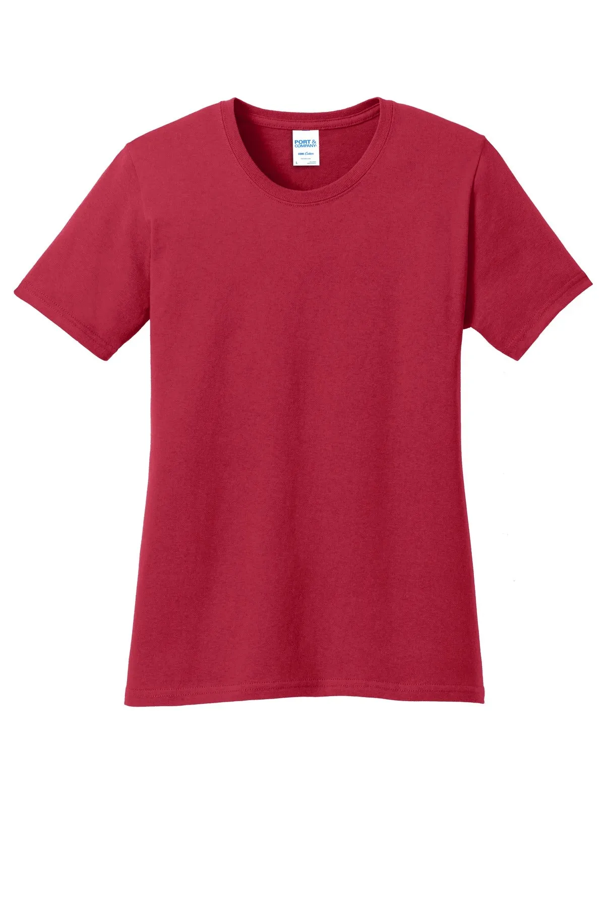 Port & Company Women's Core Cotton Tee. LPC54 Red