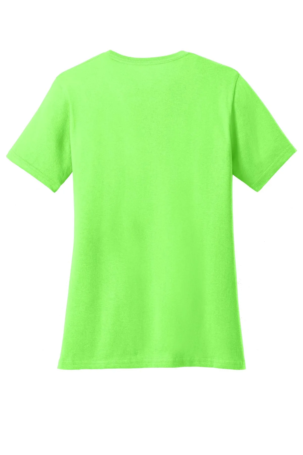 Port & Company Women's Core Cotton V-Neck Tee. LPC54V Neon Green