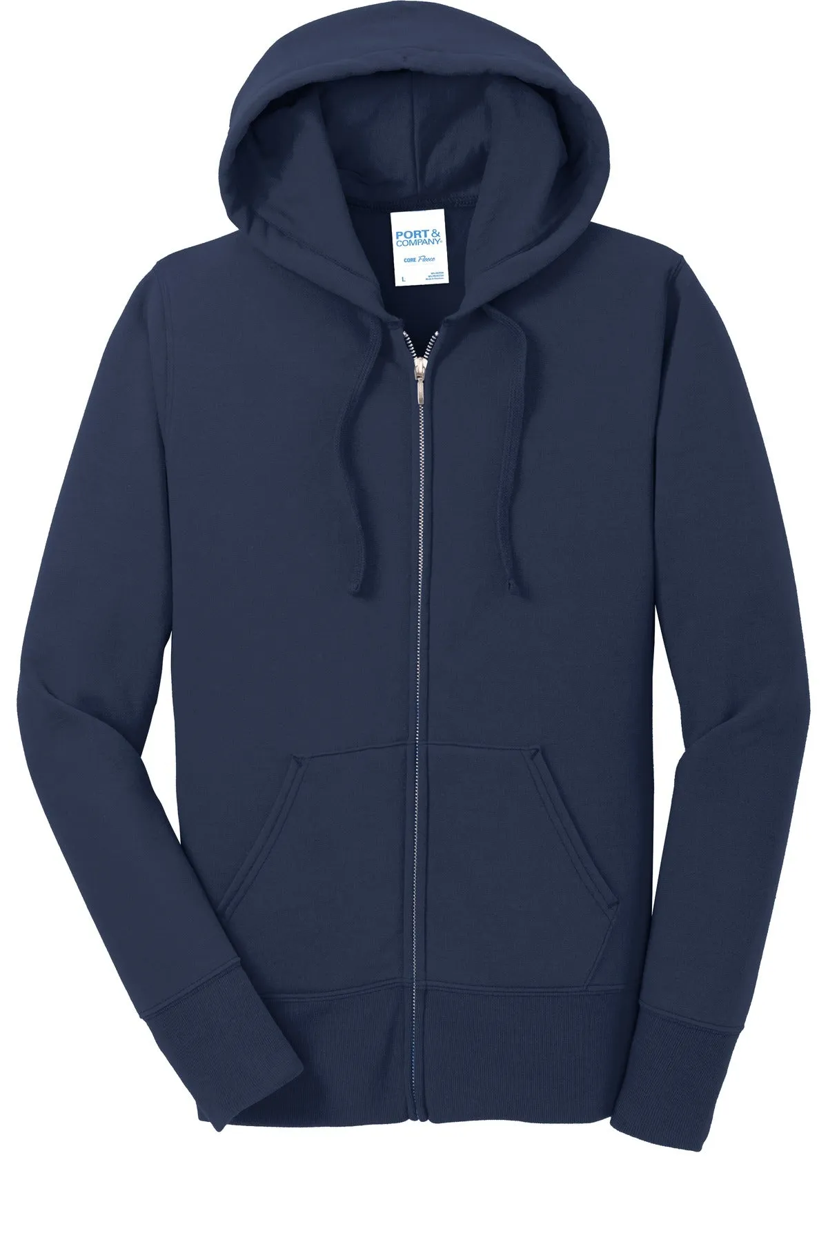 Port & Company Women's Core Fleece Full-Zip Hooded Sweatshirt. LPC78ZH Navy