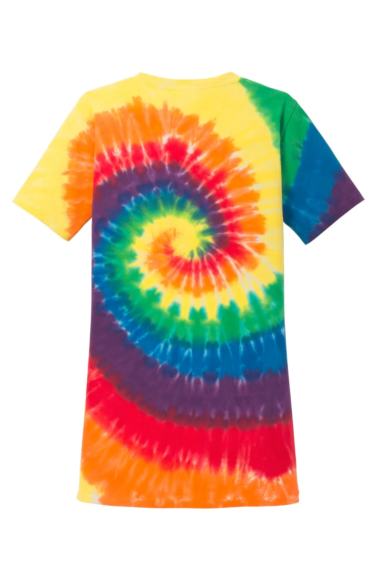 Port & Company Women's Tie-Dye V-Neck Tee.  LPC147V Rainbow