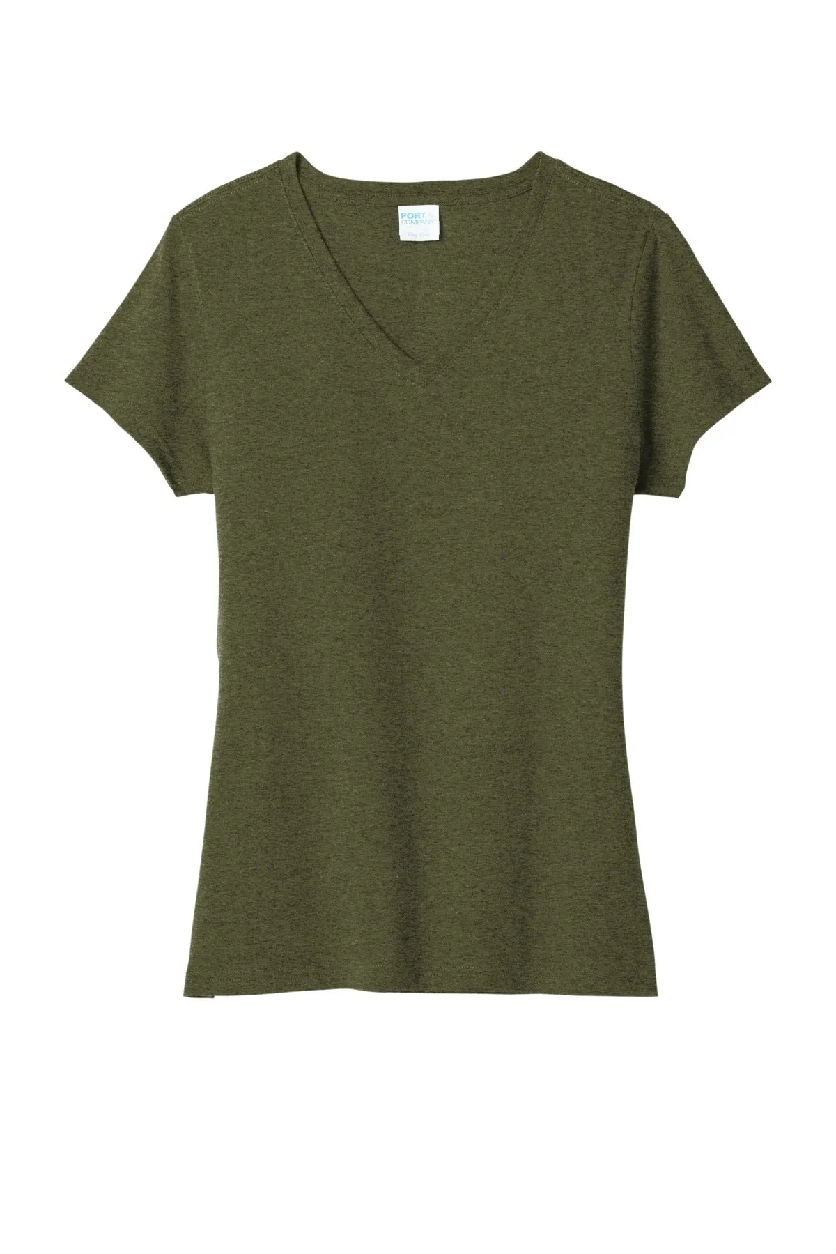Port & Company  Women's Tri-Blend V-Neck Tee. LPC330V Military Green Heather