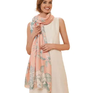 Powder Floral Jungle Print Scarf - Petal