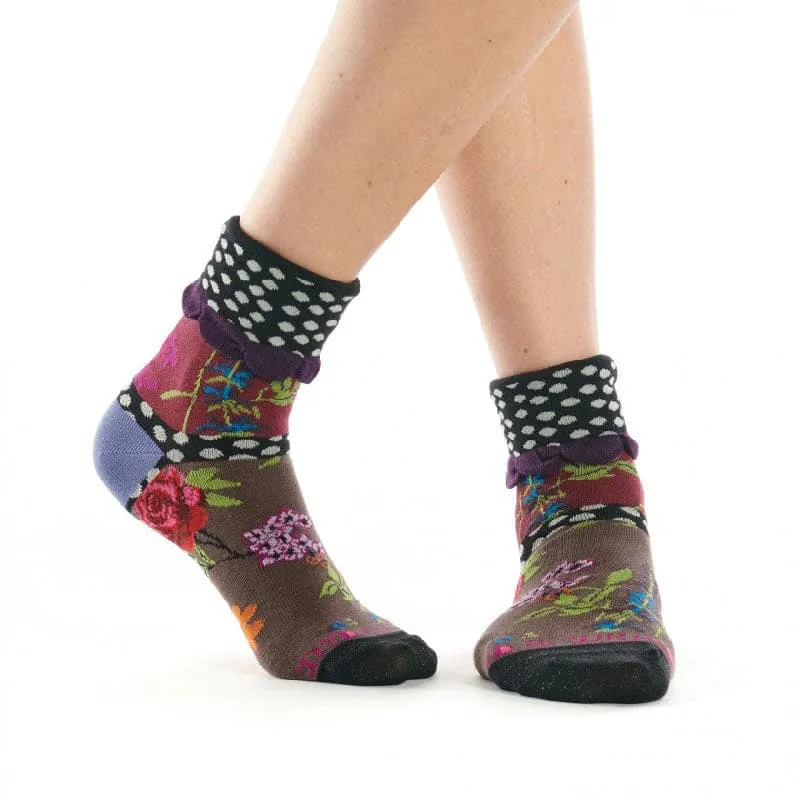 Precious Floral Turn Back Cuff Socks for Her