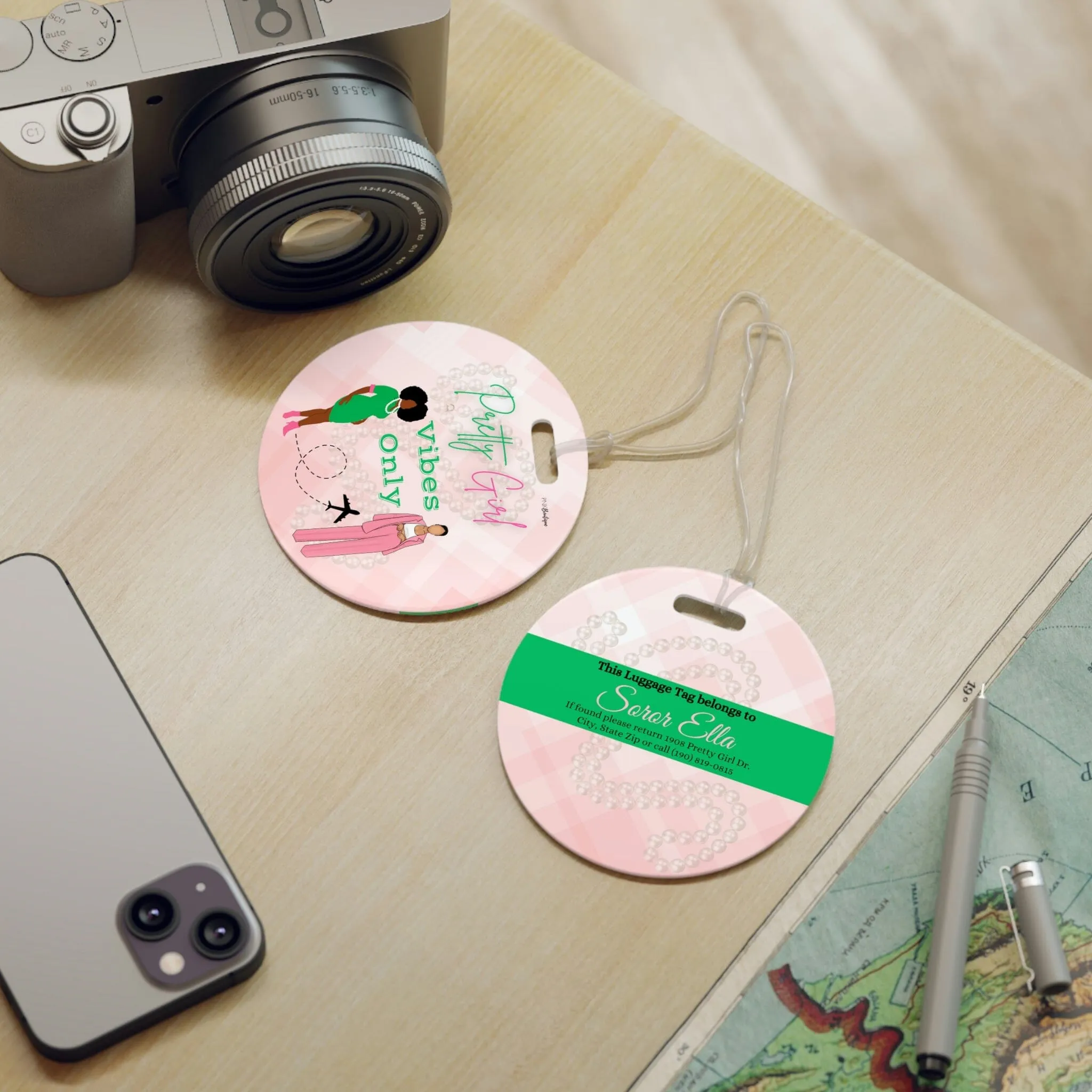 Pretty Girl Vibes Only Luggage Tag