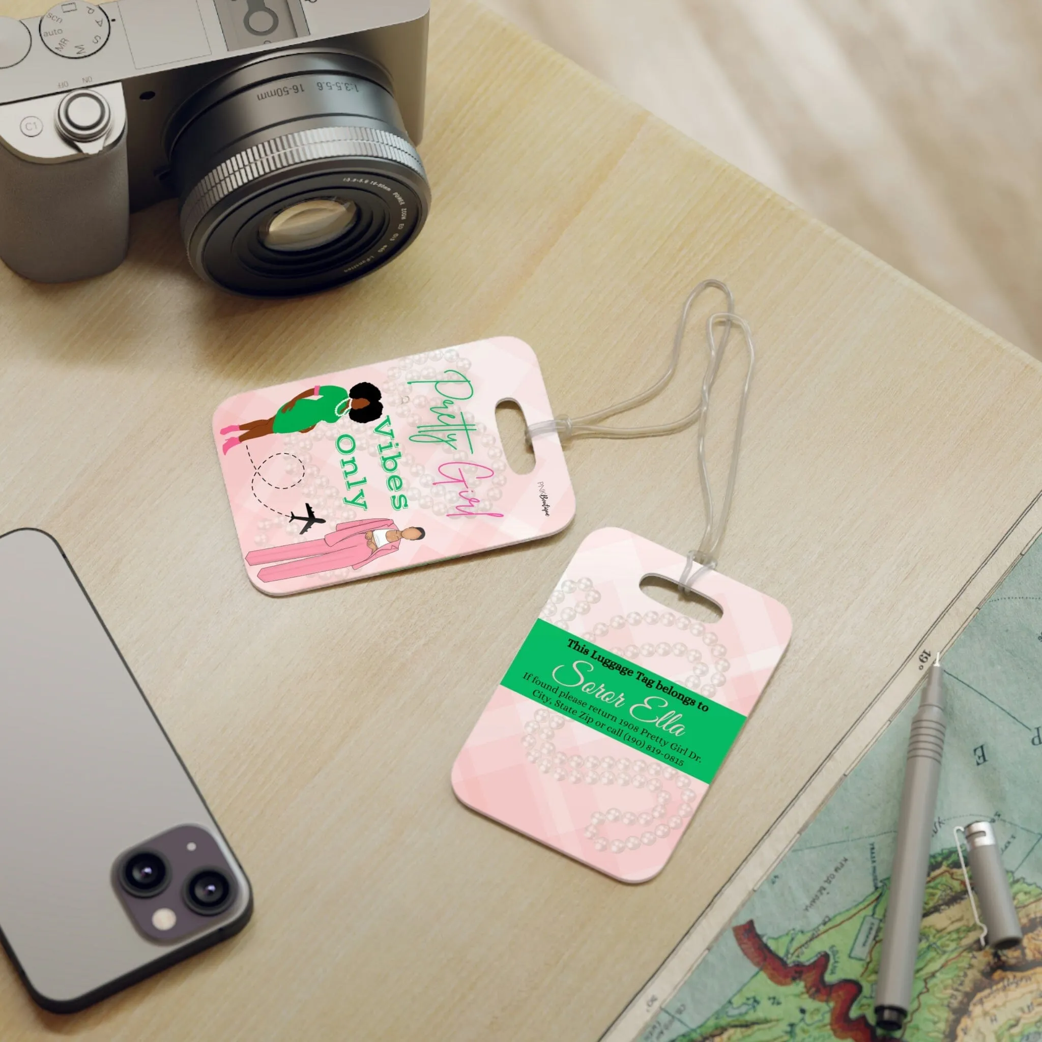 Pretty Girl Vibes Only Luggage Tag